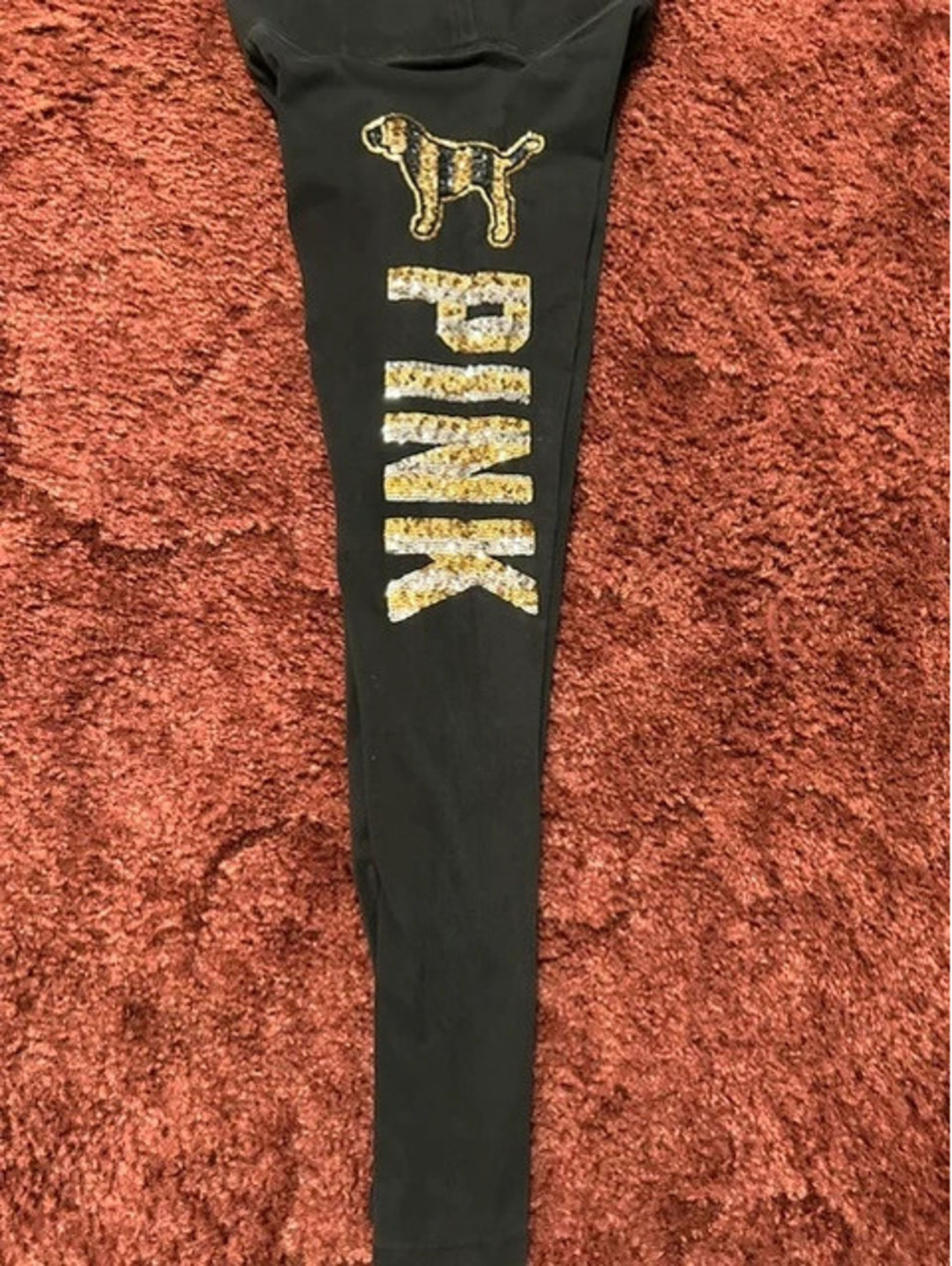 Victorias Secret Pink HTF leggings with sequin dog